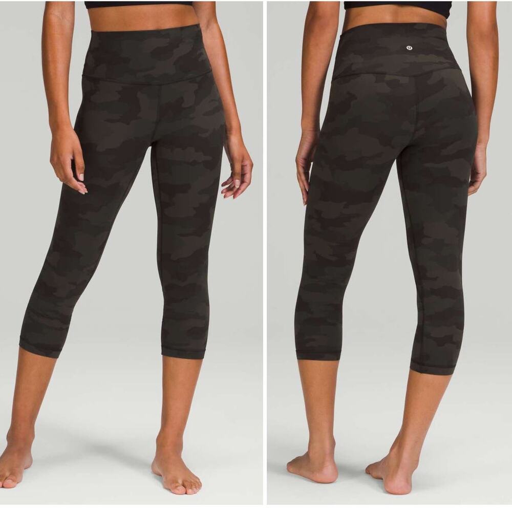 Lululemon Align High-Rise Crop 21" Heritage 365 Camo Dark Olive Multi Size 2